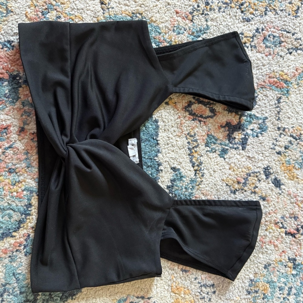 Garage Black Crop Top with Twist Detail